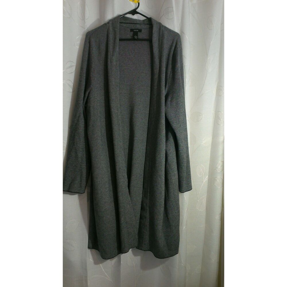 Alfani Women’s Long Open-Front Cardigan – Charcoal Gray